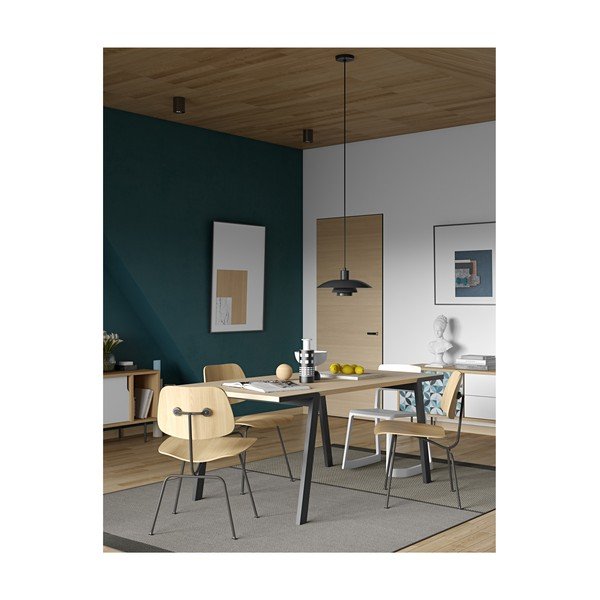 Tavolo da pranzo con piano in rovere e gambe nere , 180 x 90 cm Drift - TemaHome-image-2
