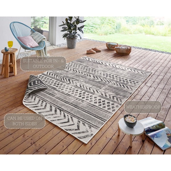 Tappeto da esterno nero e crema , 120 x 170 cm Biri - NORTHRUGS-image-4