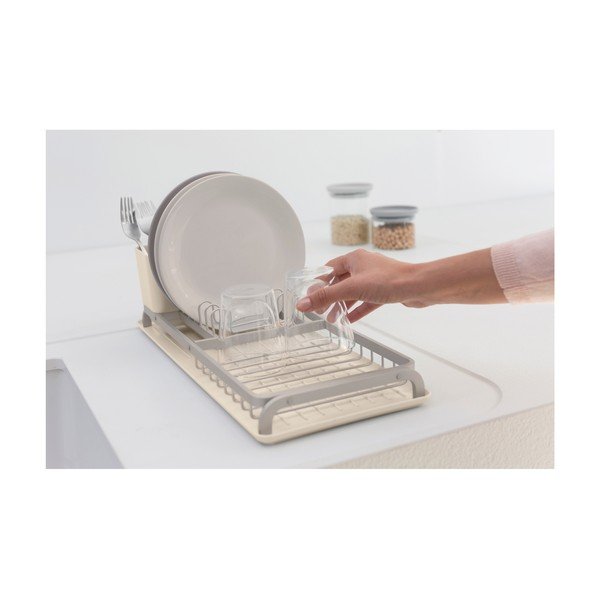 Scolapiatti beige in metallo 46x20 cm – Brabantia-image-4