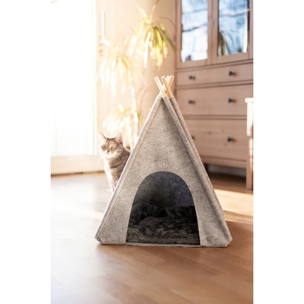 Tenda teepee grigio chiaro per animali domestici Tipi - Wenko-image-2