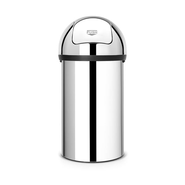 Pattumiera in acciaio argento lucido 60 l Push Bin - Brabantia