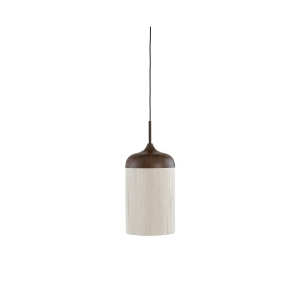 Lampadario marrone scuro con paralume in tessuto ø 16 cm Dania - Light & Living
