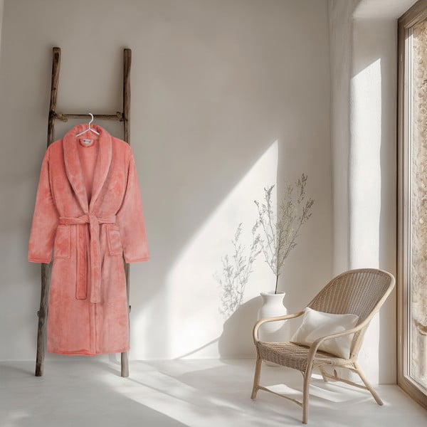Accappatoio rosa in micropile XL/XXL Polyvelvet – Good Morning-image-1