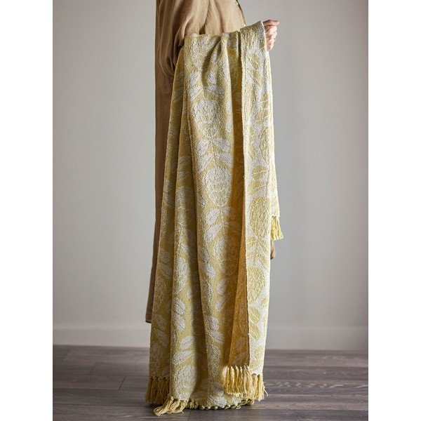 Coperta gialla in misto cotone 130x155 cm Pratello – Bloomingville-image-4