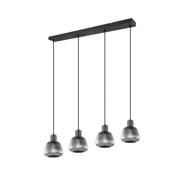 Lampadario nero con paralume in vetro ø 15 cm Tarifa - Trio-image-3
