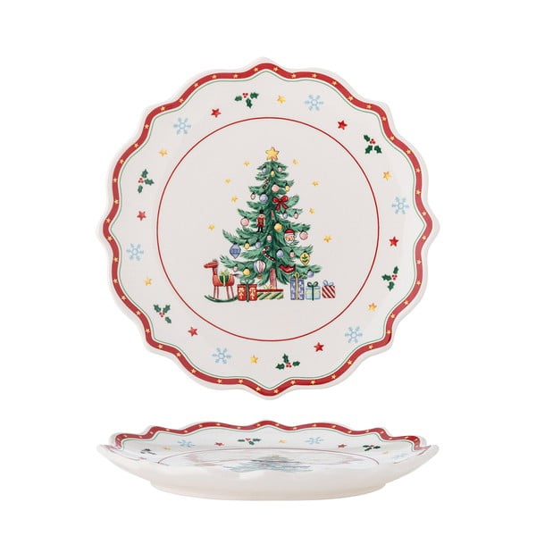 Piatto da portata rosso/color crema in ceramica a tema natalizio ø 17 cm Naive – Bloomingville-image-4
