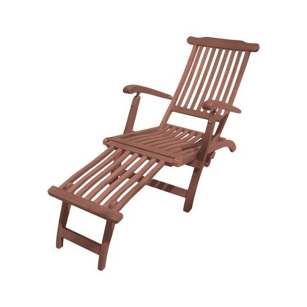 Chaise longue da giardino in legno marrone Phoenix - Garden Pleasure-image-2