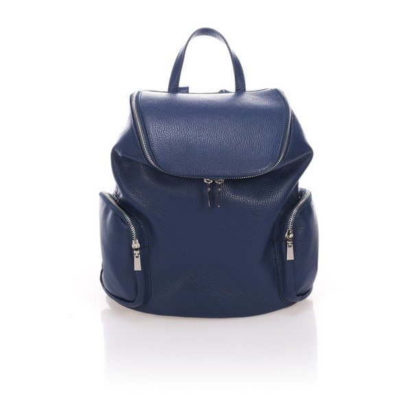 Zaino in pelle blu Mardi - Lisa Minardi-image-1