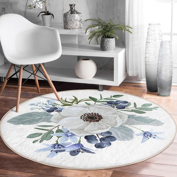 Tappeto rotondo lavabile adatto ai robot aspirapolvere ø 80 cm Comfort - Mila Home-image-3