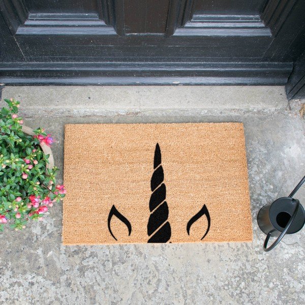 Stuoia di cocco naturale, 40 x 60 cm Unicorn Horn - Artsy Doormats-image-1