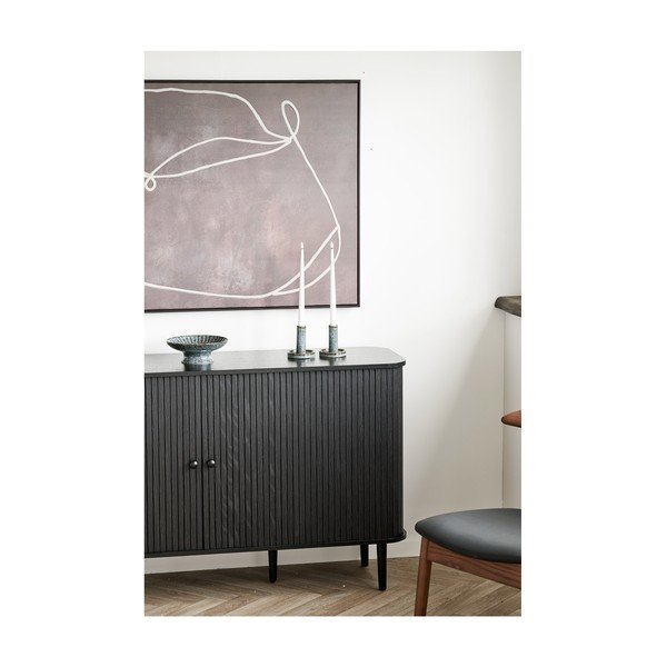 Credenza nera in pino massiccio 140x79x40 cm Nikko – House Nordic-image-2
