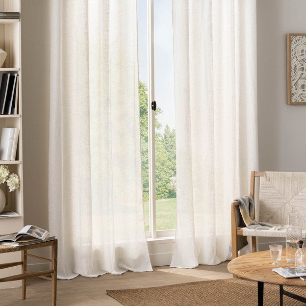 Tenda bianca 140x240 cm Yoko – douceur d'intérieur-image-1