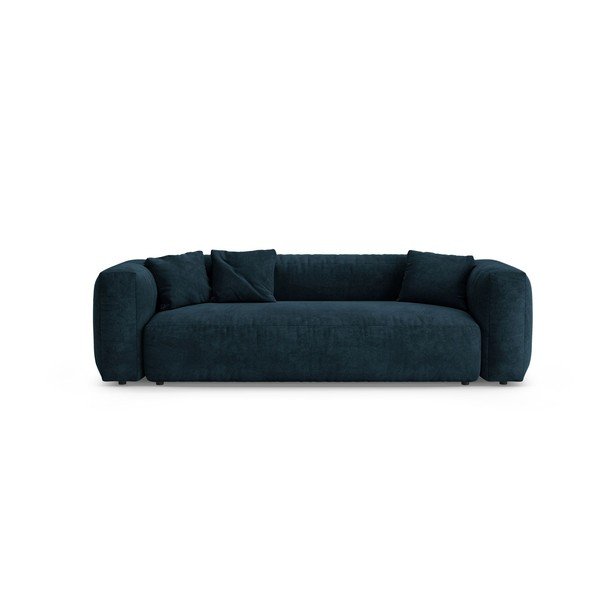 Divano componibile blu scuro allungabile con rivestimento in velluto 264 cm – Micadoni 