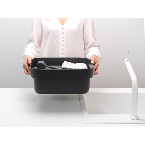 Scolapiatti con contenitore in plastica in grigio scuro SinkSide - Brabantia-image-1