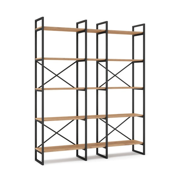 Scaffale in rovere nero/naturale 144x175 cm Dusan - Marckeric-image-3