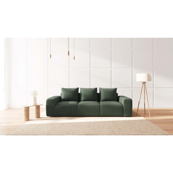 Divano in tessuto bouclé verde 287 cm Feiro - MESONICA-image-1