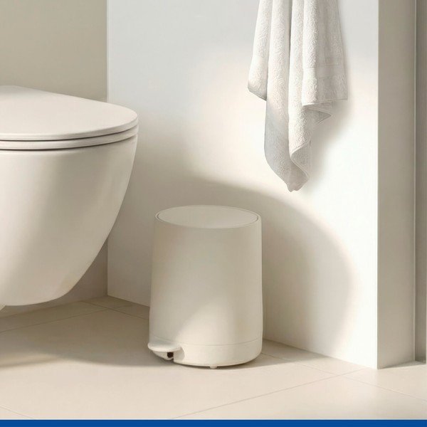 Cestino per la spazzatura color crema in plastica con pedale 5 l Fablo – Wenko-image-2