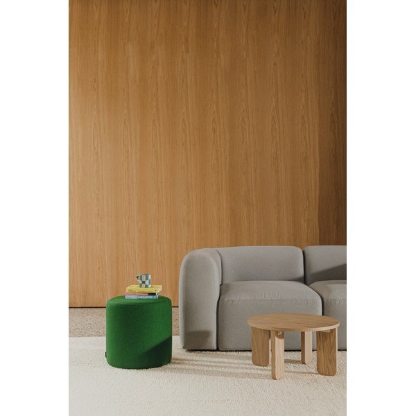 Poggiapiedi verde con rivestimento in lana Folk – noo.ma-image-1