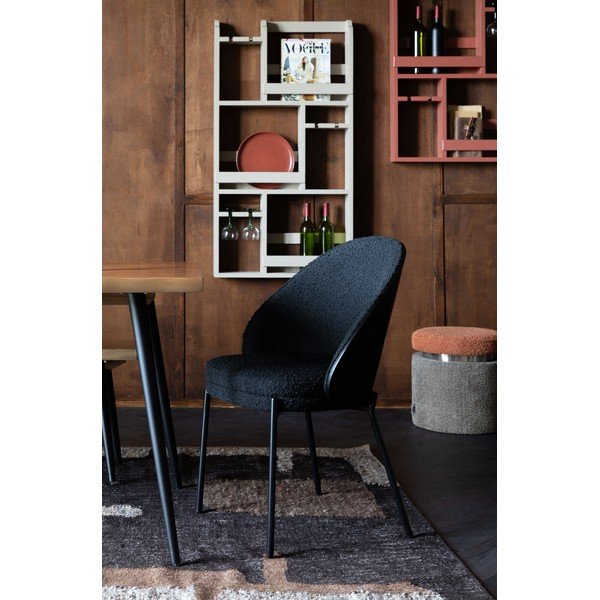 Sedia da pranzo nera in imbottito Rodin – Dutchbone-image-1