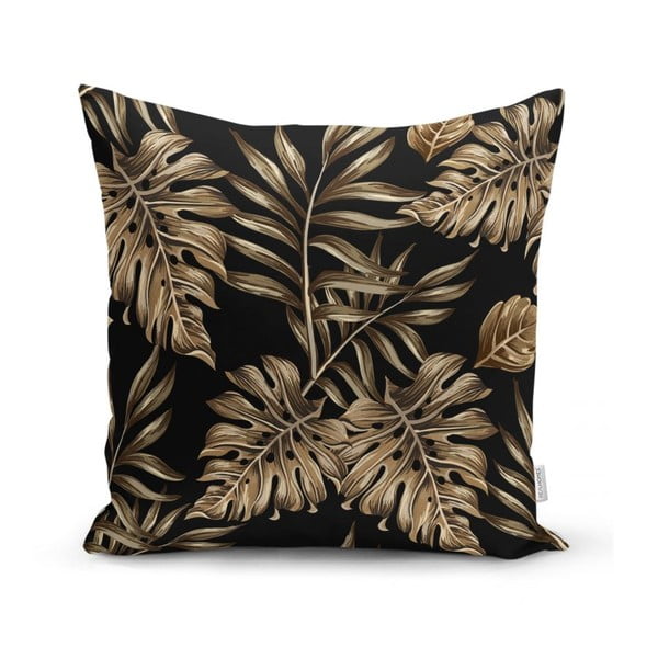 Federa per cuscino Foglie d'oro con BG nero, 45 x 45 cm - Minimalist Cushion Covers