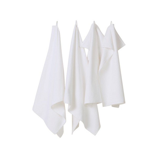 Set di asciugamani per viso e corpo bianchi in cotone 4 pz Darcy – Jotex-image-2