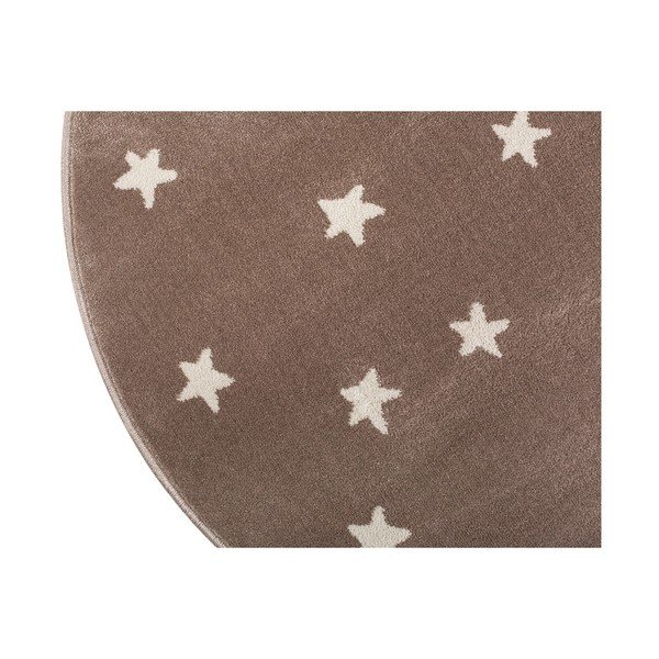 Tappeto rotondo marrone con stelle Stelle, ø 80 cm - KICOTI-image-3