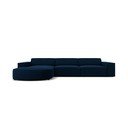 Divano angolare in velluto blu (angolo sinistro) Jodie - Micadoni Home