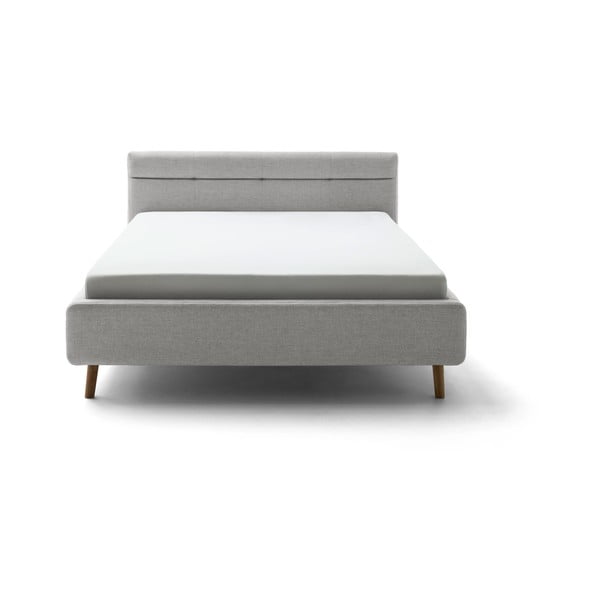 Letto matrimoniale imbottito grigio con contenitore con rete inclusa 160x200 cm Lotte – Meise Möbel-image-3