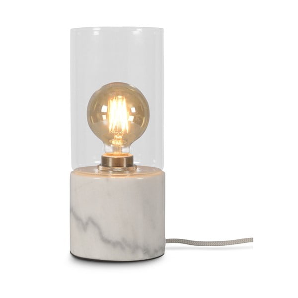 Lampada da tavolo in marmo bianco Atene, altezza 25 cm - Citylights