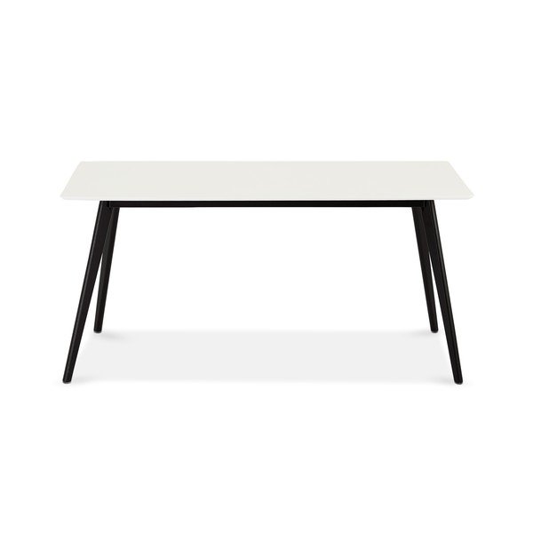 Tavolo da pranzo bianco con gambe nere Life, 160 x 90 cm - Furnhouse