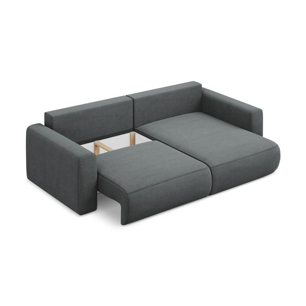 Divano angolare grigio scuro allungabile/con contenitore (con penisola a destra/con chaise lounge) Kapua – Makamii-image-4