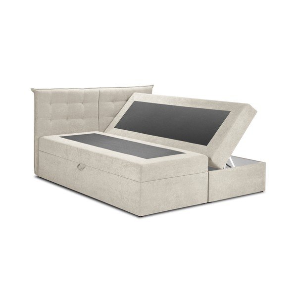Letto boxspring beige con contenitore 160x200 cm Echaveria - Mazzini Beds-image-2