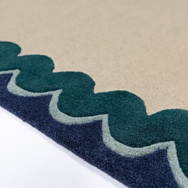 Passatoia di colore naturale/color foglia di tè in lana tessuta a mano 80x230 cm Wiggle Wool – Flair Rugs-image-3
