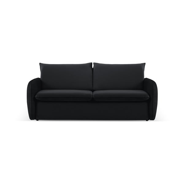 Divano letto in velluto nero 214 cm Vienna - Cosmopolitan Design