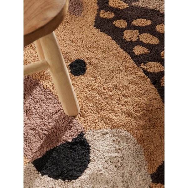 Tappeto per bambini arancione/marrone in cotone lavabile/tessuto a mano 120x125 cm Snuggle Roary – Hanse Home-image-4
