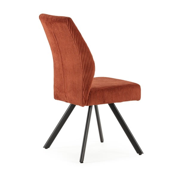 Set di 2 sedie da pranzo in velluto a coste arancione Anibal - Marckeric-image-4