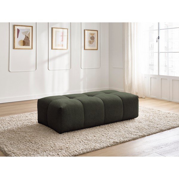 Poggiapiedi verde con rivestimento in ciniglia Everest – Bobochic Paris-image-1