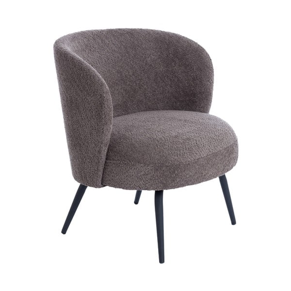 Poltrona marrone scuro in tessuto bouclé Dieyda - Light & Living