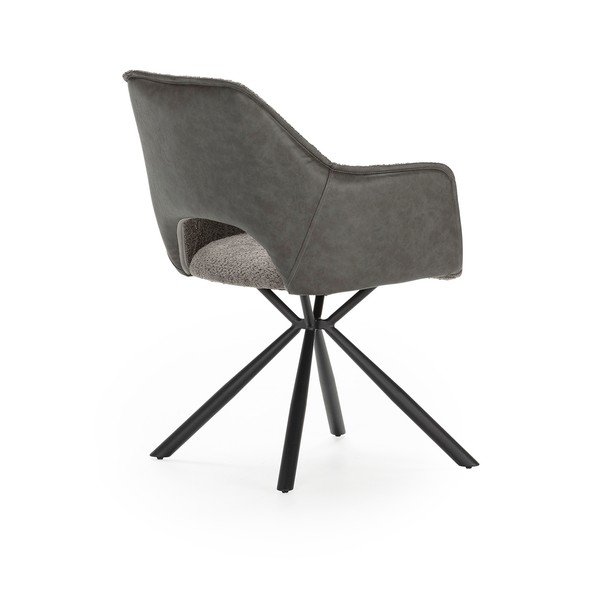 Set di sedie da pranzo grigia in imbottito con braccioli 2 pz Mariel – Marckeric-image-3