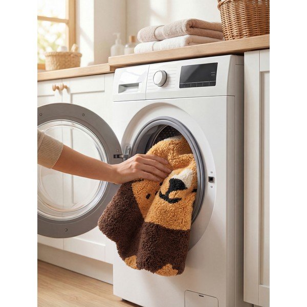 Tappeto per bambini arancione/marrone in cotone lavabile/tessuto a mano 112x120 cm Snuggle Lea – Hanse Home-image-3