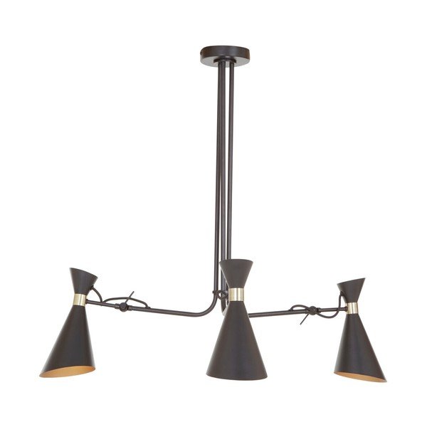 Lampadario nero/dorato in metallo con paralume in metallo Linox – Premier Housewares