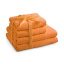 Set di asciugamani per viso e corpo tipo terry arancioni in cotone 4 pz Amari – Restilo