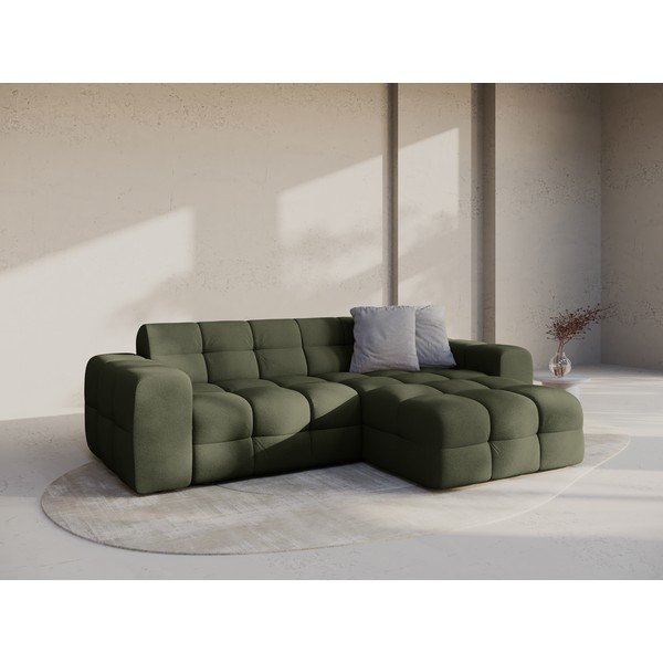 Divano angolare verde (con penisola a destra/con chaise lounge) Kendal – Micadoni -image-1