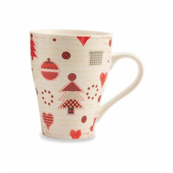 Vánoční hrnek z kostního porcelánu Villa d'Este Patchwork, 384 ml