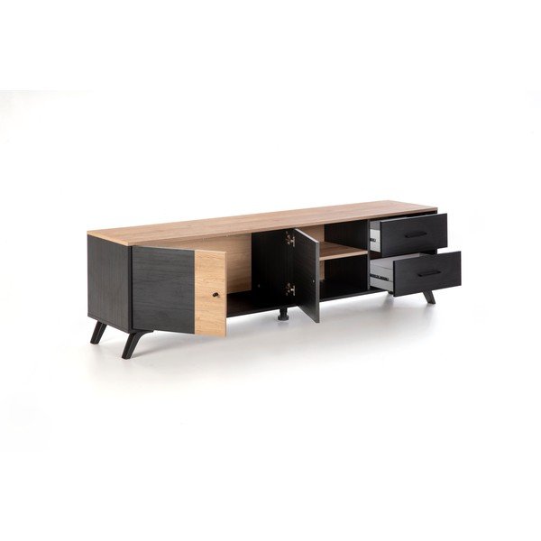 Tavolo TV nero in rovere 181x53 cm Texas - Marckeric-image-3