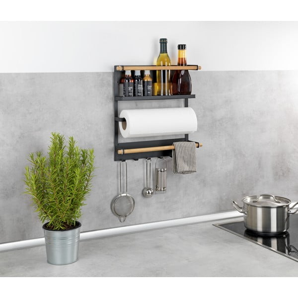 Organizzatore da parete nero per la cucina Magna - Wenko-image-3