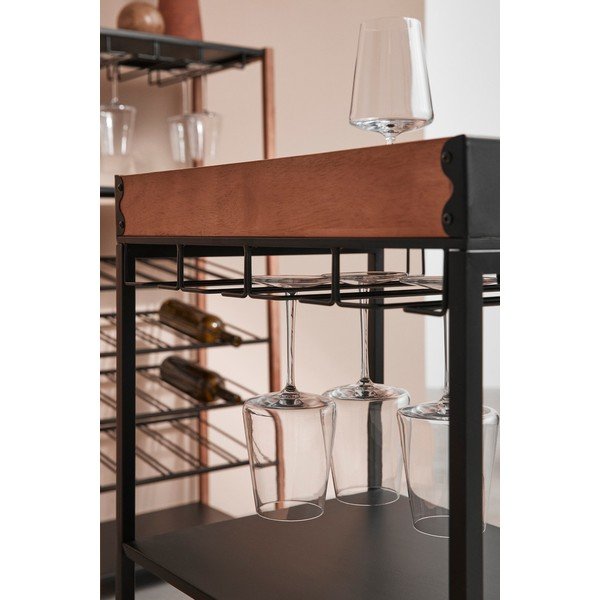 Cantinetta nera in metallo numero di bottiglie 15, 48,5x84,5x34 cm Isaac – Yes Everyday-image-1