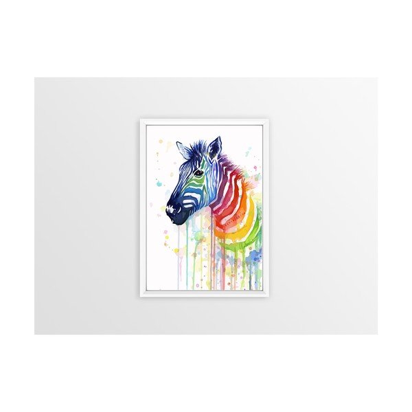Poster Arcobaleno Zebra, 33,5 x 23,5 cm - Piacenza Art