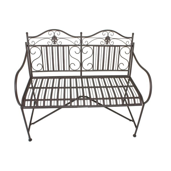 Panchina da giardino in metallo marrone scuro Mangan - Garden Pleasure-image-2