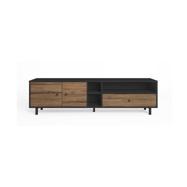 Tavolo TV nero/naturale in noce 180x47 cm Roald - Marckeric